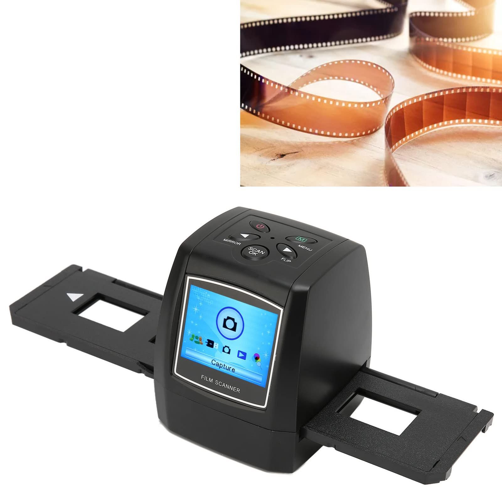 2.36インチLCDカラーディスプレイを備えたフィルムスキャナー