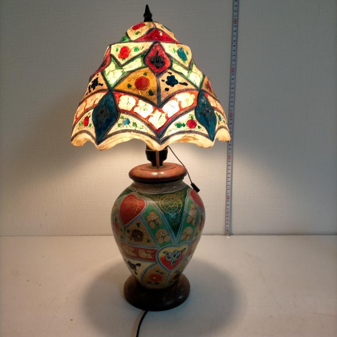 エスニック テーブルランプ ステンドグラス風 卓上照明 間接照明