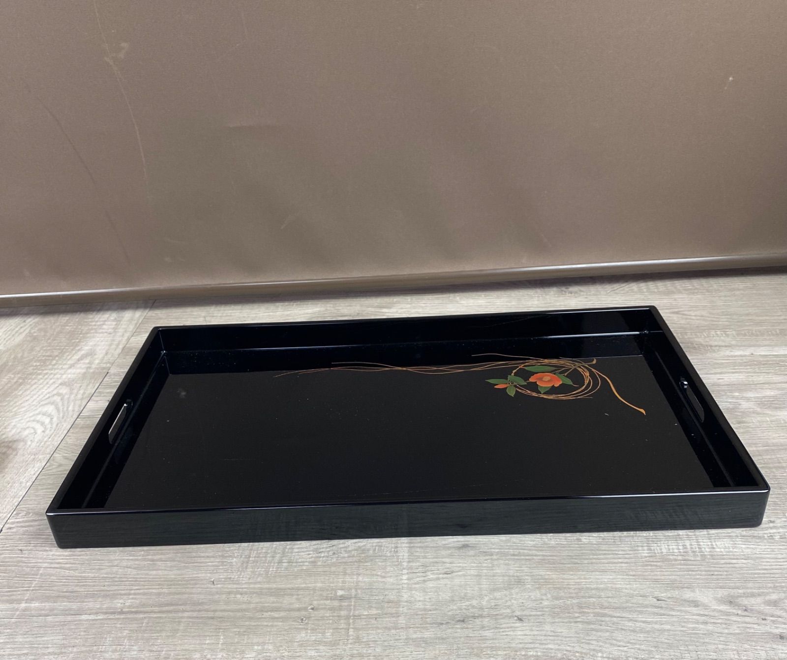 尺七長手盆 おぼん 木製 黒 柳椿 26WK0275 - メルカリ