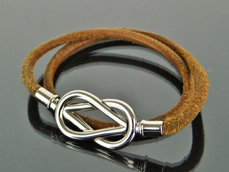 HERMES エルメス アタメ チョーカー 2連ブレスレット ブラウン