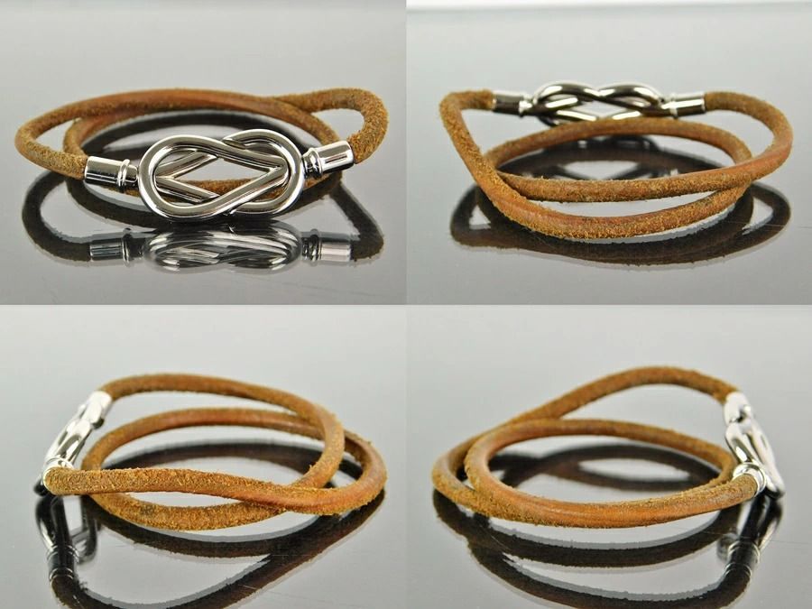 HERMES エルメス アタメ チョーカー 2連ブレスレット ブラウン