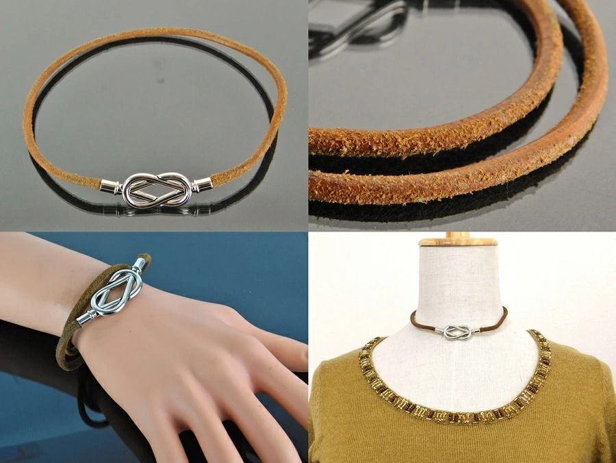 HERMES エルメス アタメ チョーカー 2連ブレスレット ブラウン