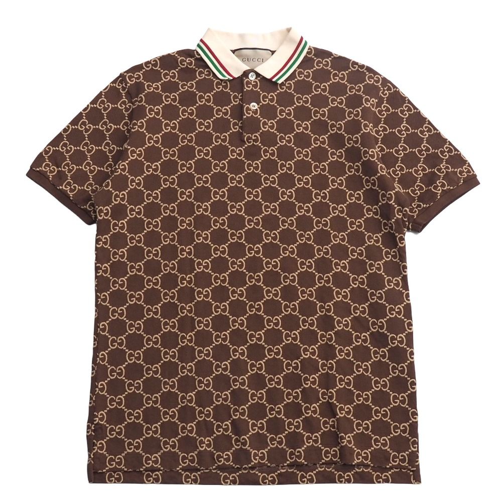 □美品□GUCCI グッチ ポロシャツ サイズS GG 半袖 イタリア製