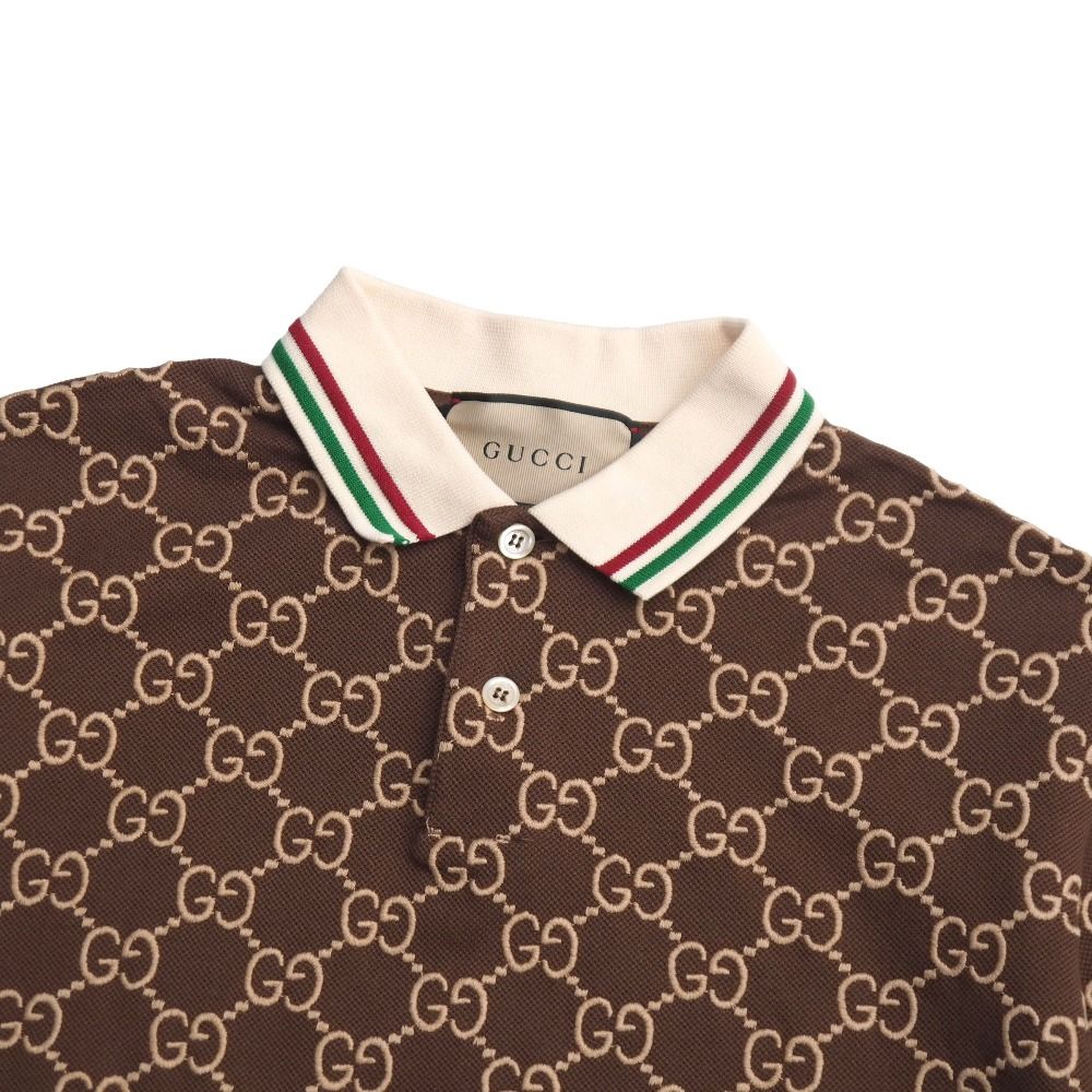 □美品□GUCCI グッチ ポロシャツ サイズS GG 半袖 イタリア製