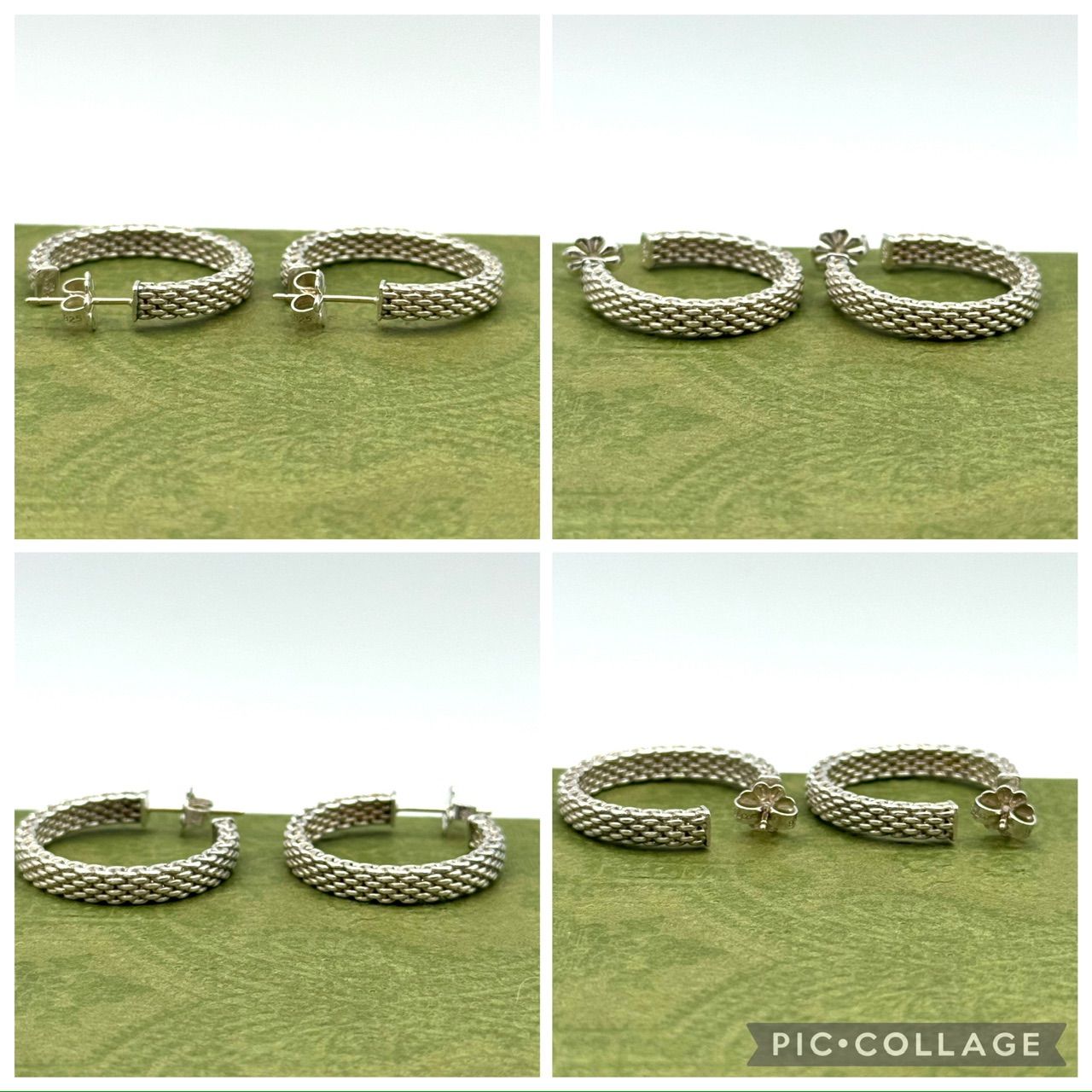 希少】ティファニー サマセット メッシュ フープ ピアス 2-102-27