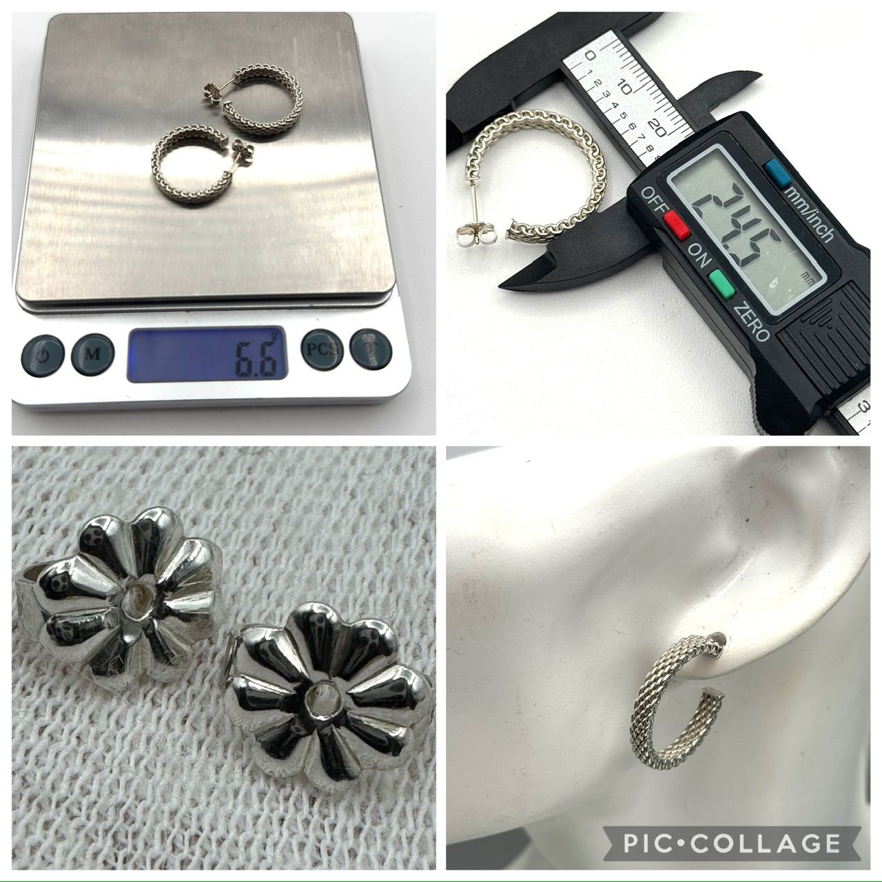 希少】ティファニー サマセット メッシュ フープ ピアス 2-102-27