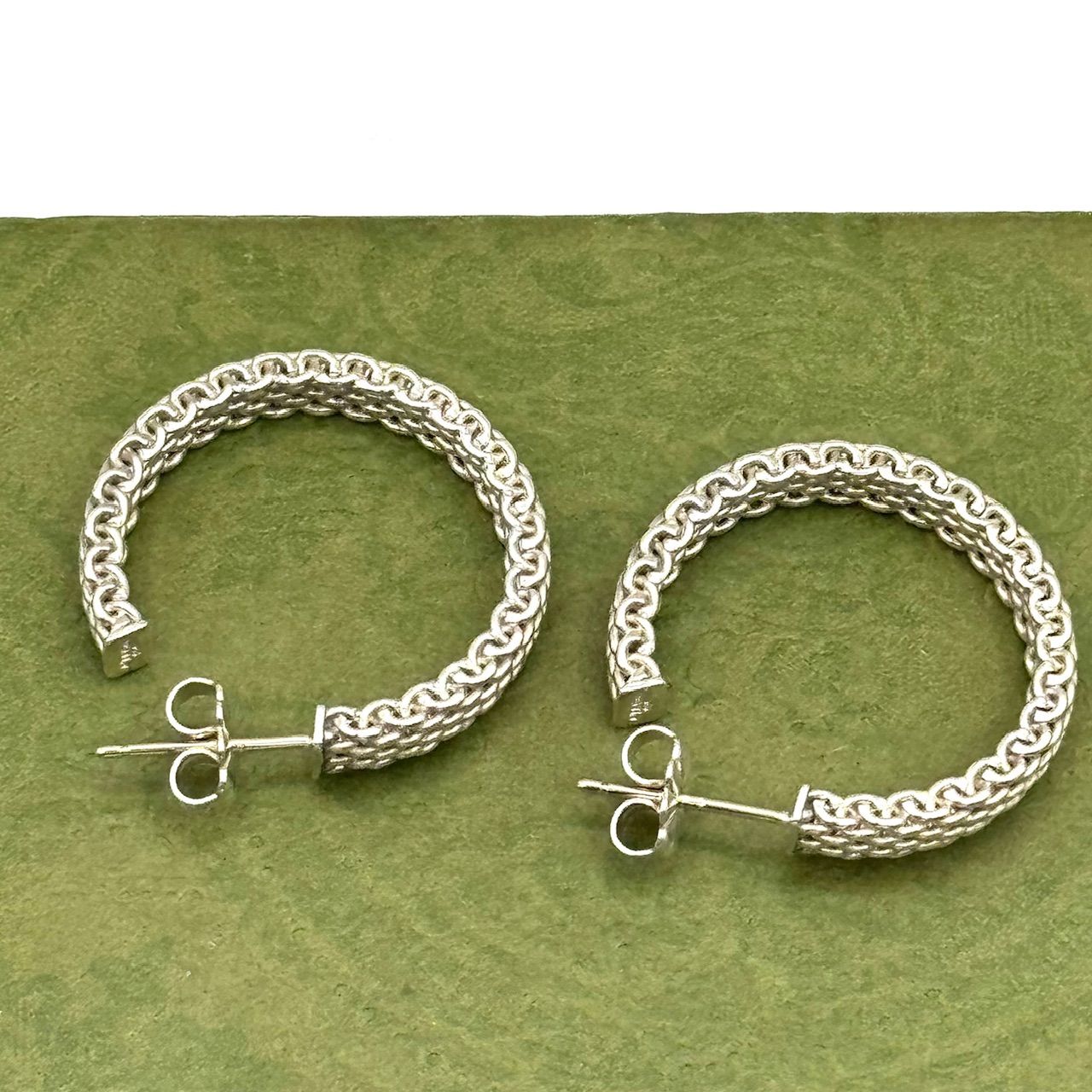 希少】ティファニー サマセット メッシュ フープ ピアス 2-102-27