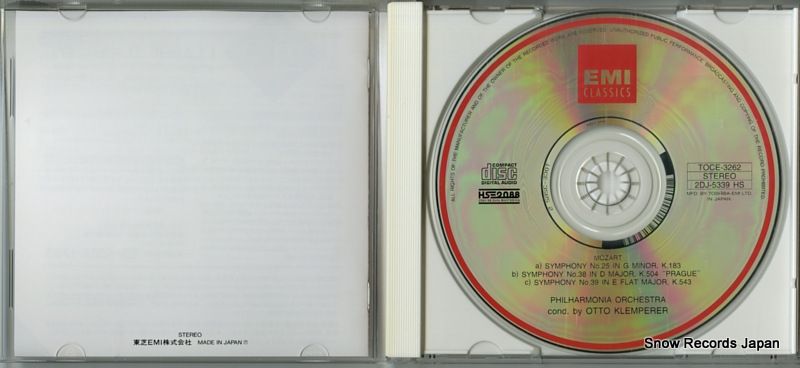 CD】オットー・クレンペラー モーツァルト：交響曲「プラハ」第25番