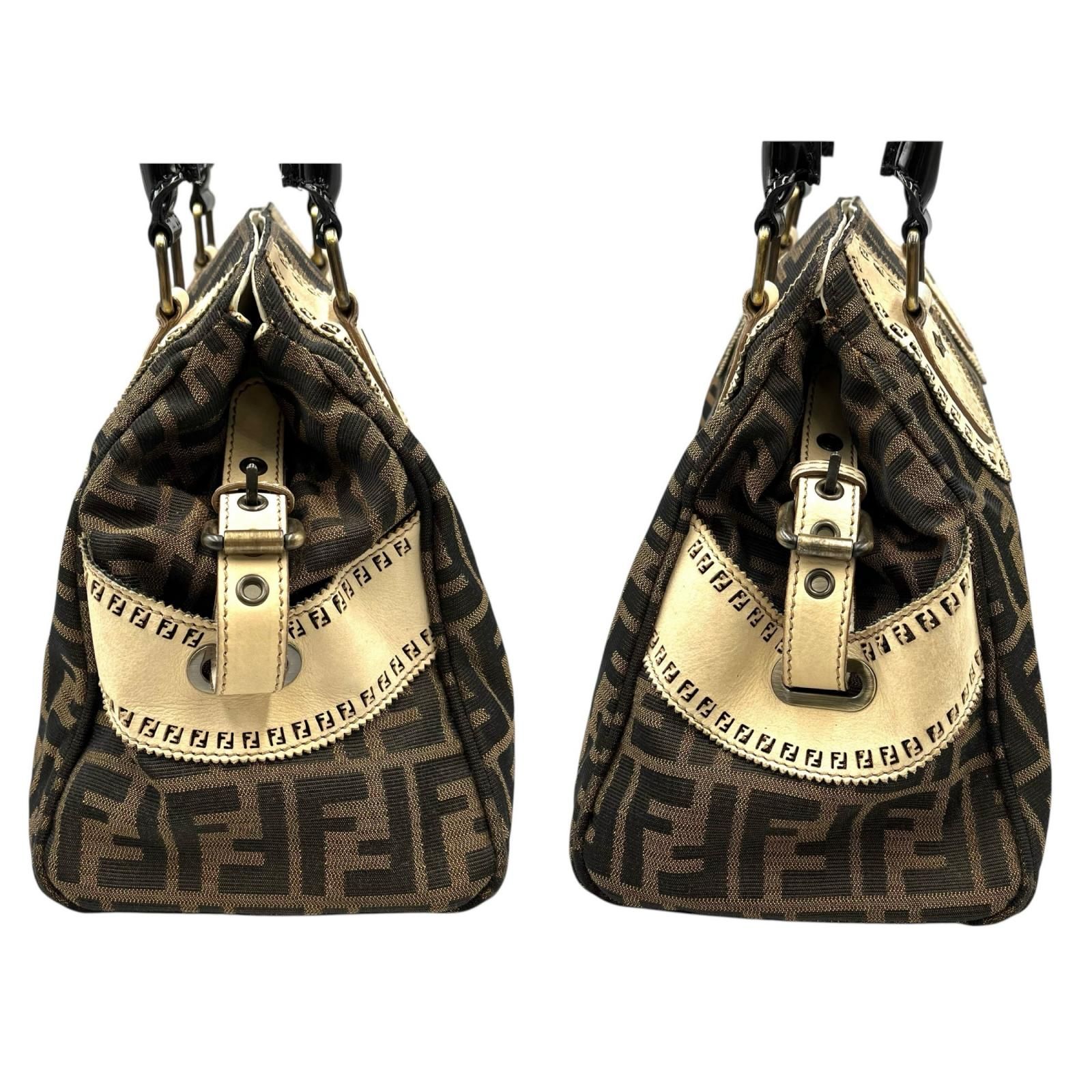 フェンディ FENDI ハンドバッグ エトニコ ズッカ柄 キャンバス