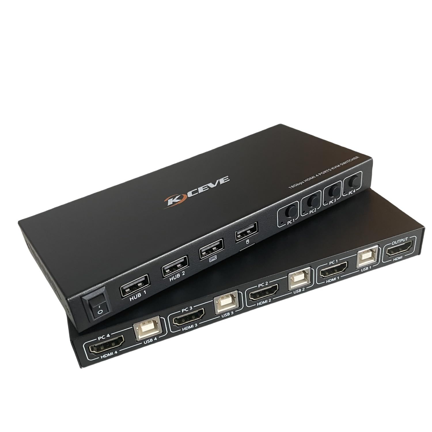 KCEVE ホットキー KVM 切替器 4入力1出力 4K@60Hz HDMI KVMスイッチ 4