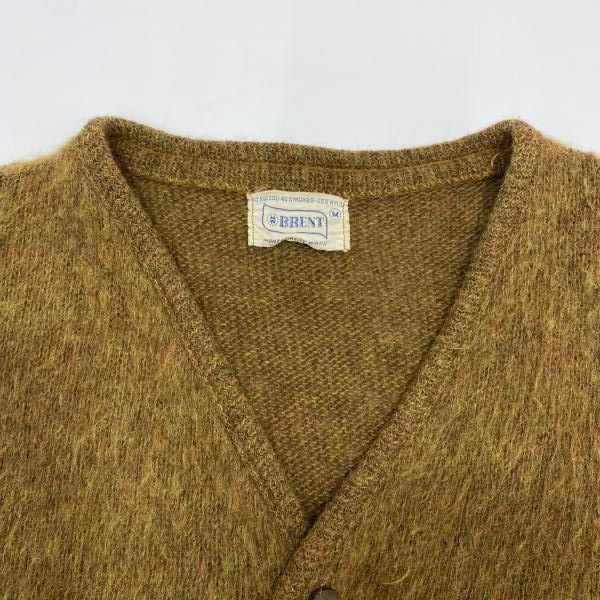 中古】BRENT 60s モヘアカーディガン 6ボタン ブラウン サイズM