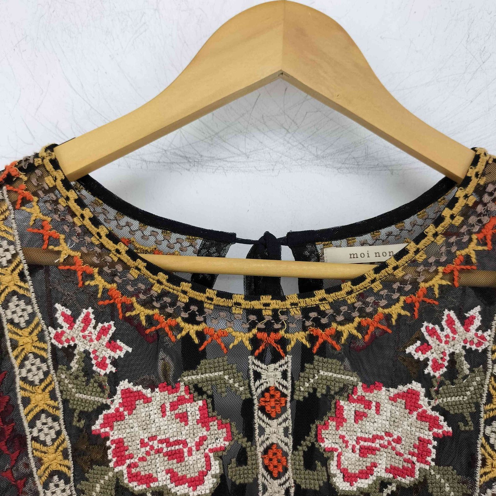 ヌキテパ NE QUITTEZ PAS 総刺繍 シアー カーディガン レディース 表記
