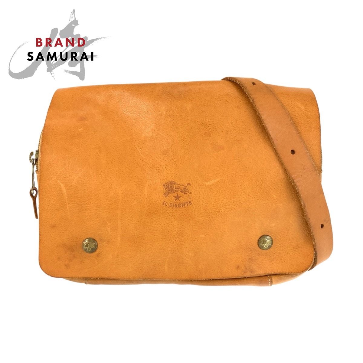 IL BISONTE イルビゾンテ ブラウン キャメル ゴールド金具 レザー