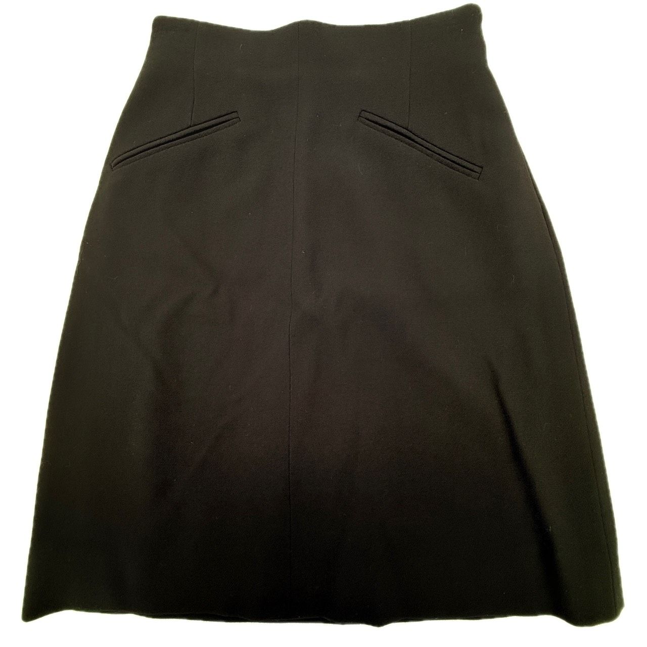 HERMES（エルメス）ウール ミディ丈フレアスカート ブラック サイズ36