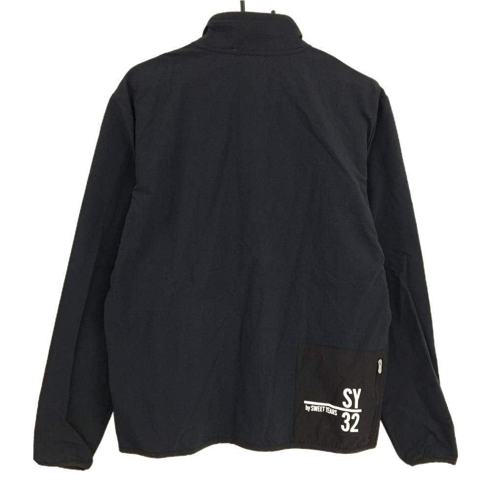 SY32 ジャケット 黒 裏微起毛 ジップロゴ メンズ L ゴルフウェア SY32