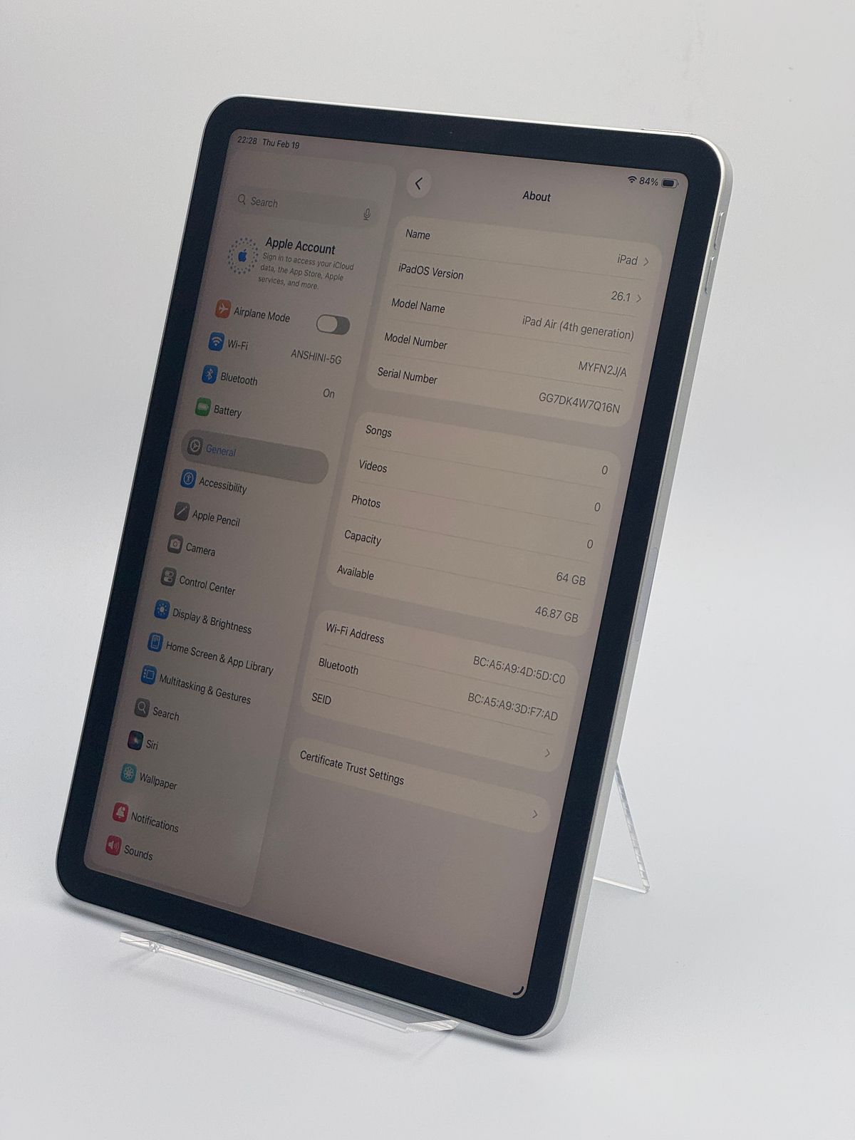 中古C】iPad Air 4 64GB シルバー Wi-Fi バッテリー【91%】 - メルカリ