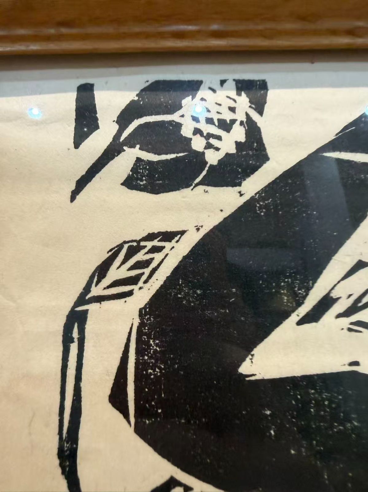 木版画】棟方志功様式「明治の華」女性像 額装品 志功落款有 伝統工芸