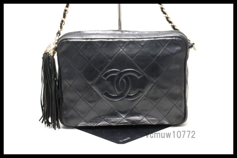 □CHANEL 1番台 マトラッセ GD金具 レザー チェーンショルダーバッグ