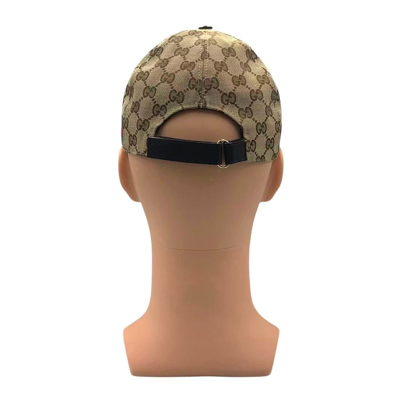 美品 GUCCI グッチ 帽子 ベースボールキャップ レザー GGロゴ ブラワン 