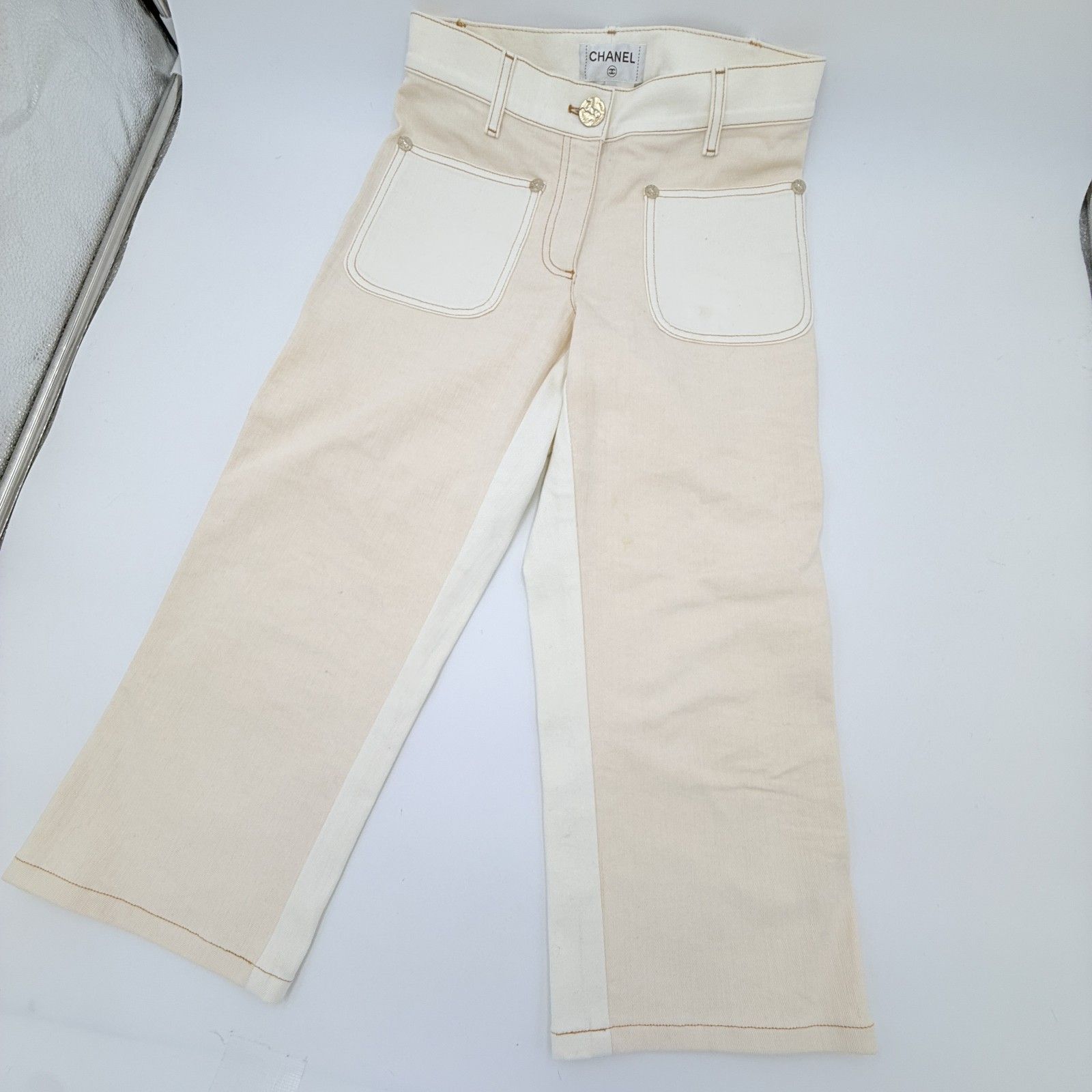 CHANEL（シャネル） ココマークボタン ワイドパンツ アイボリー サイズ