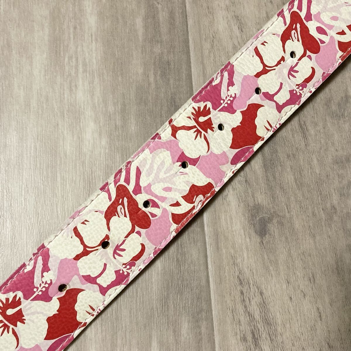 BAPE ALOHA CAMO PINK レザー ベルト Lサイズ a bathing ape leather 
