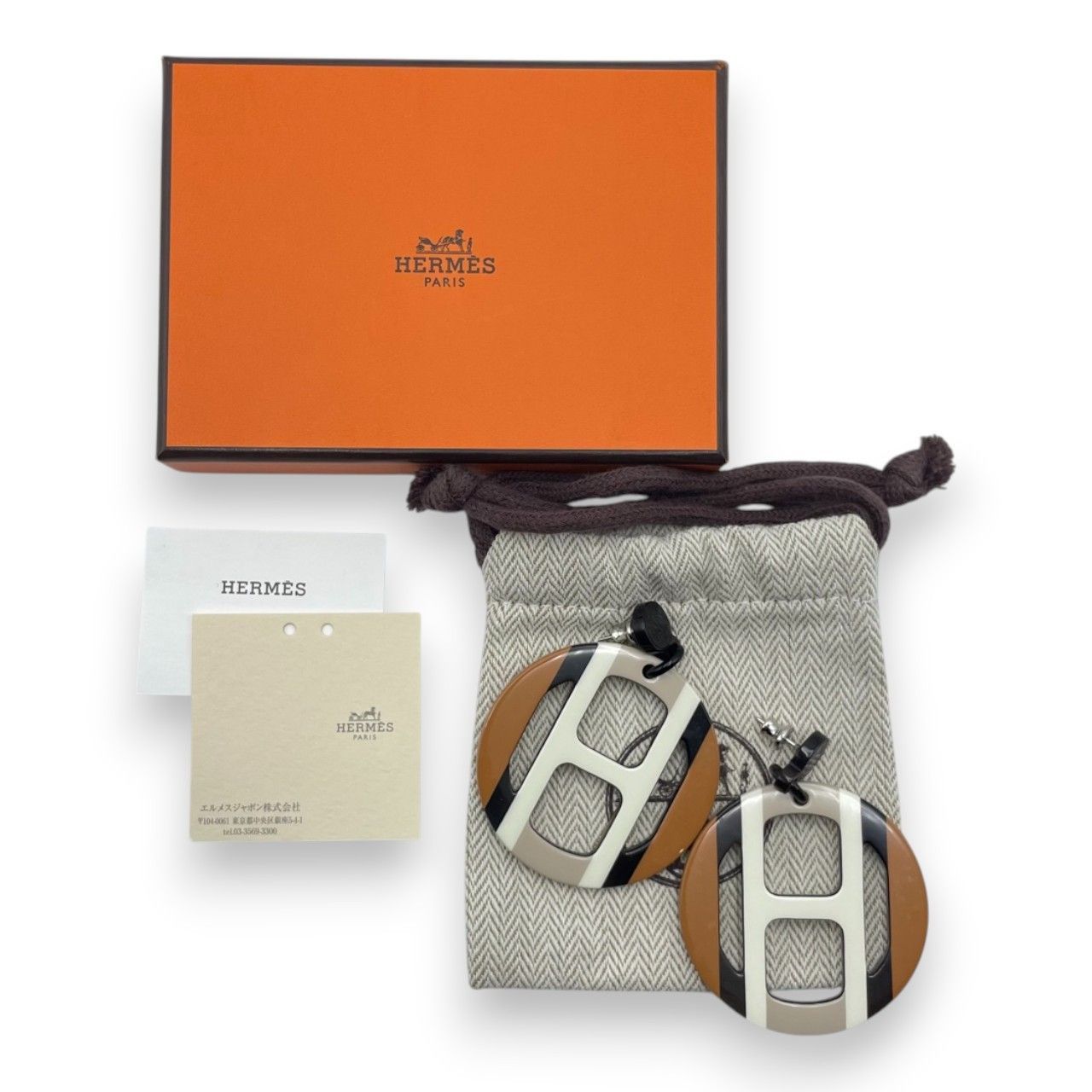 エルメス Hエキップ ピアス サーブル バッファローホーン - メルカリ