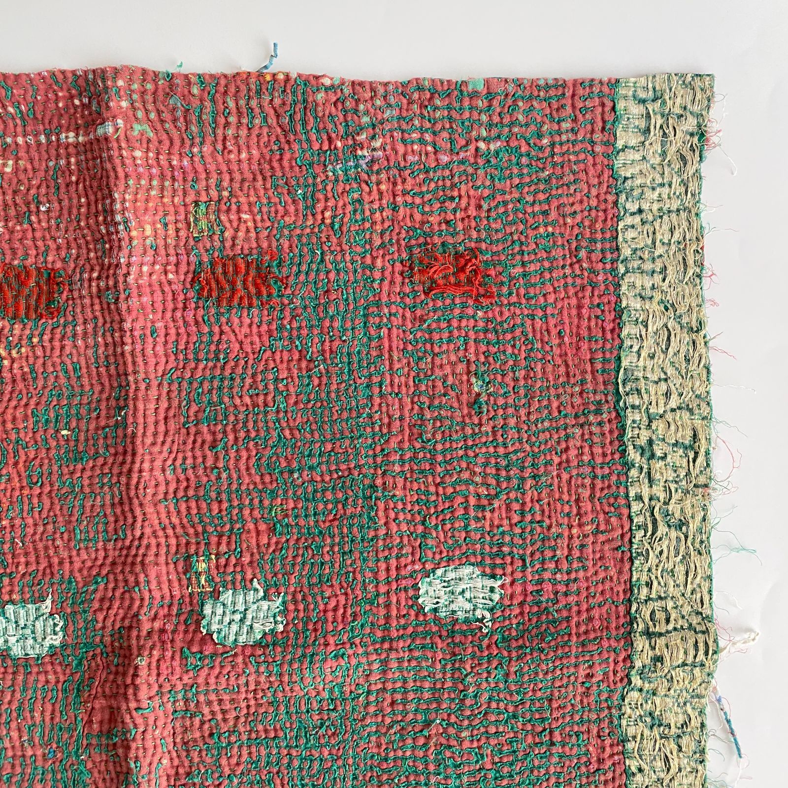 3657 ラリーキルト カンタキルト オールドファブリック ハギレ インド