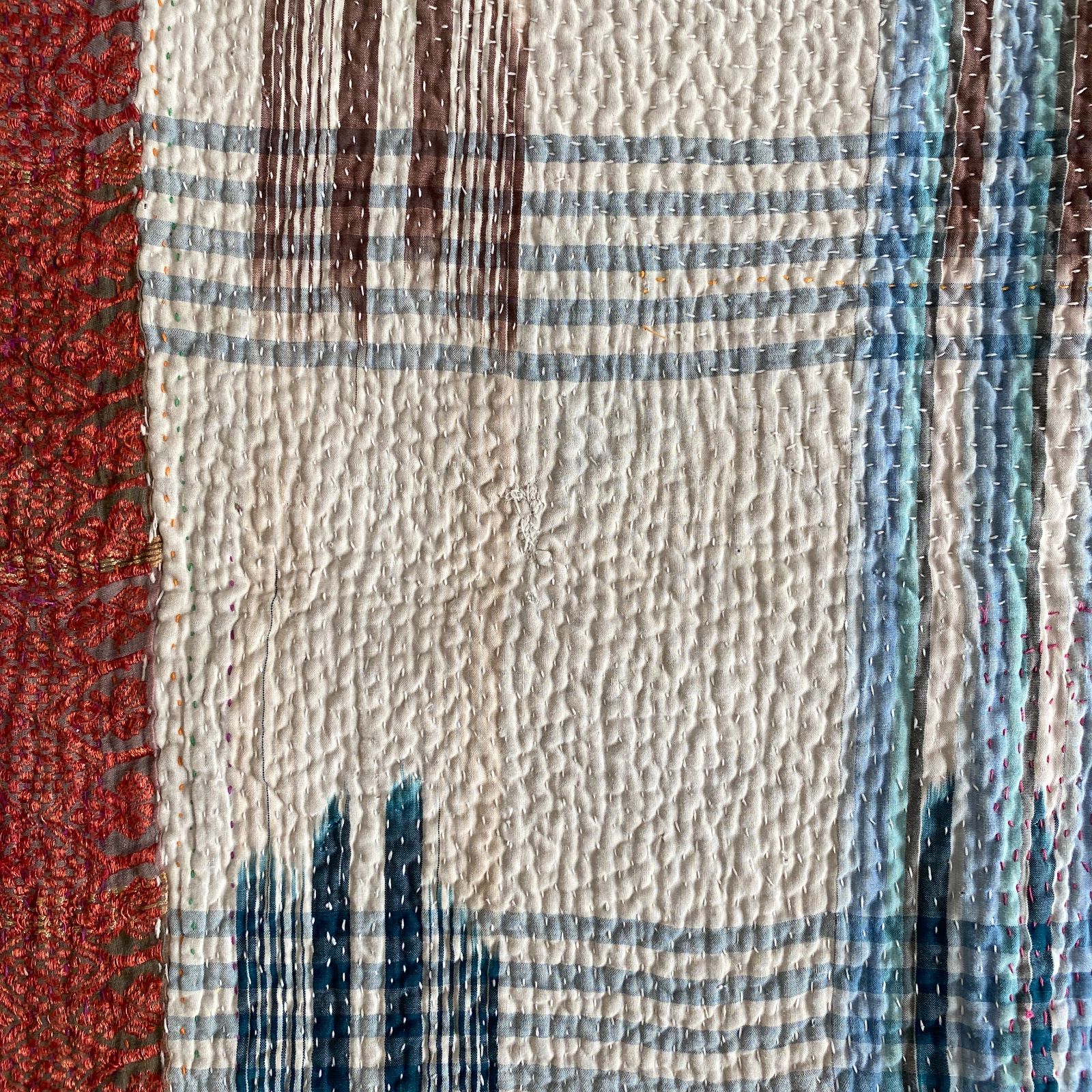 3658 ラリーキルト カンタキルト オールドファブリック ハギレ インド