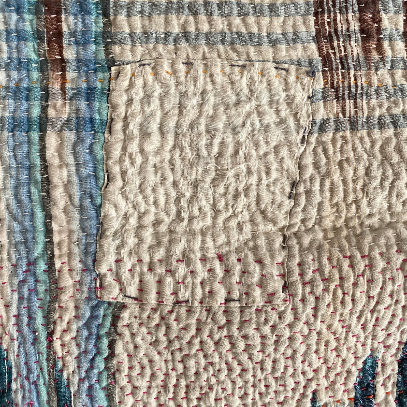 3658 ラリーキルト カンタキルト オールドファブリック ハギレ インド