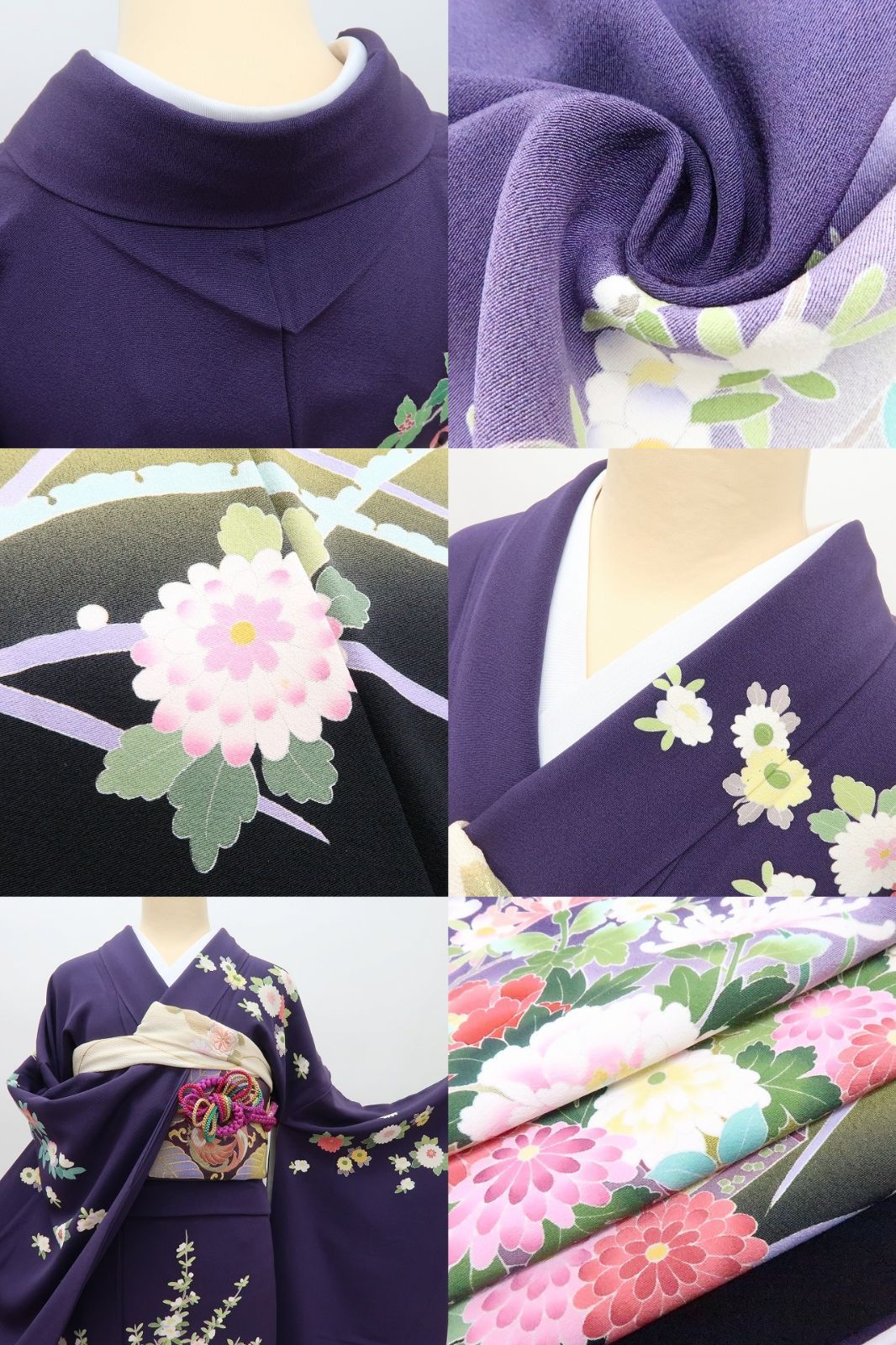 〇きものマーチ〇阿部佳雪 振袖 友禅 松竹梅 菊 作家物〇美品 〇きものマーチ〇阿部佳雪 振袖 友禅 松竹梅 菊 作家物〇美品