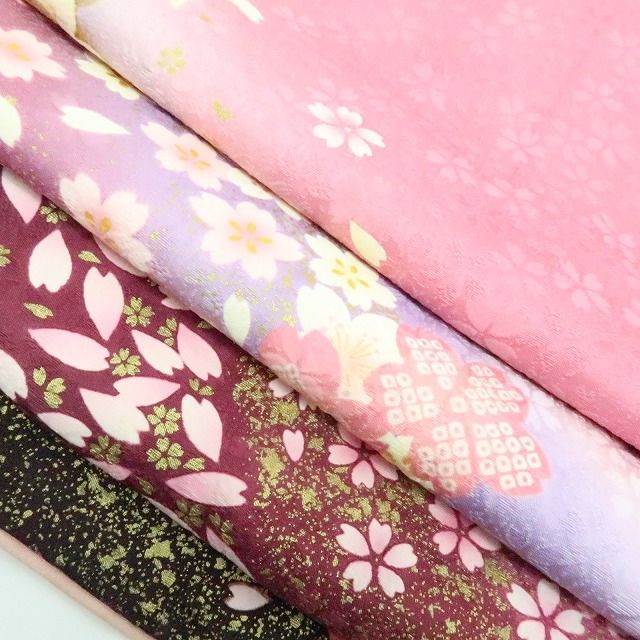 百華❀Y4621◇ラメ 絞り 桜 高級手縫い仕立て 成人式 トールサイズ