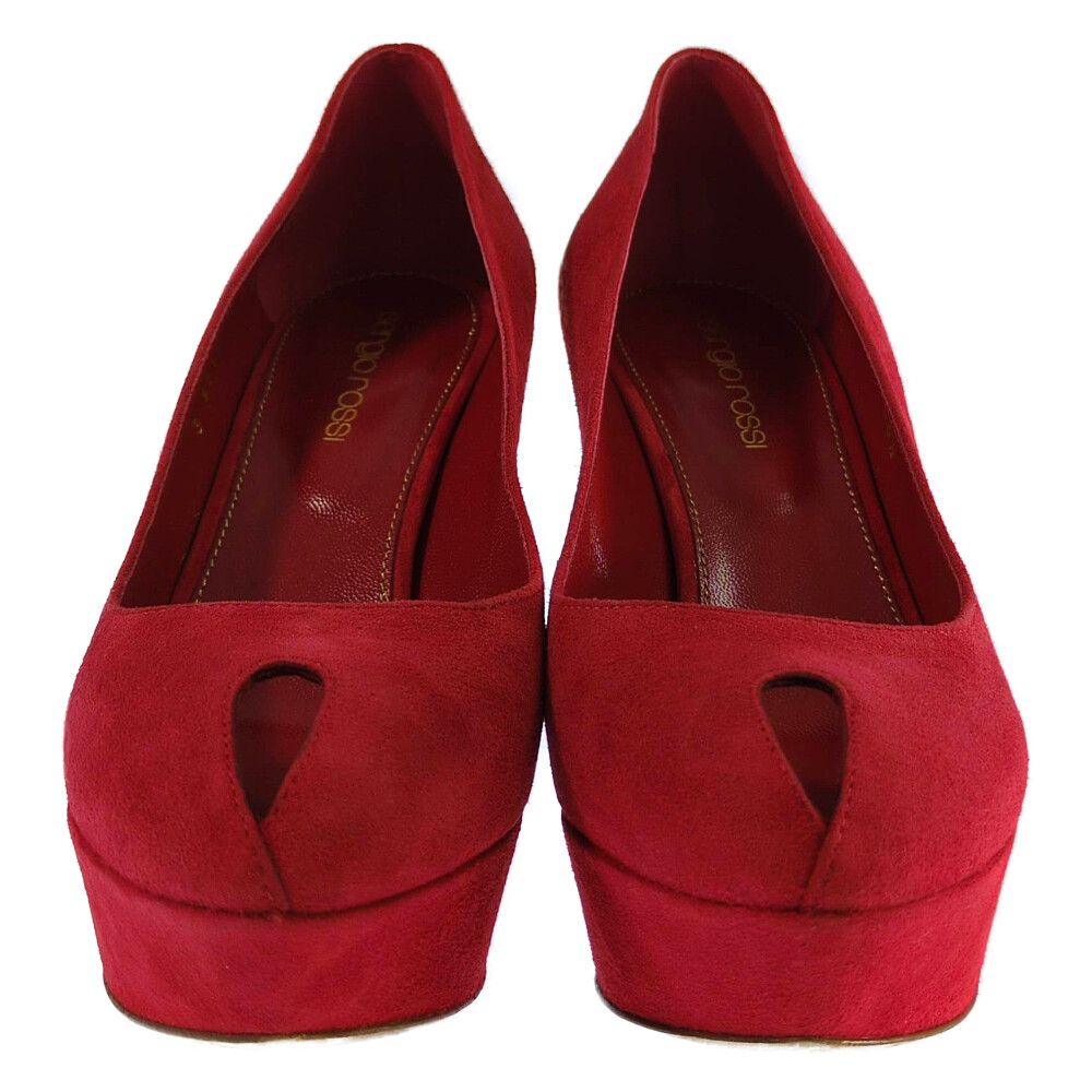 sergio rossi セルジオロッシ スエード ヒール 3 9810 パンプス靴 36 1