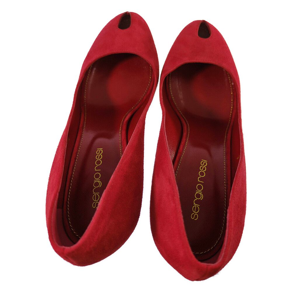 sergio rossi セルジオロッシ スエード ヒール 3 9810 パンプス靴 36 1