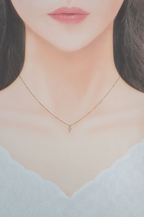 アーカー ダイヤモンド ネックレス K18イエローゴールド AHKAH クロス