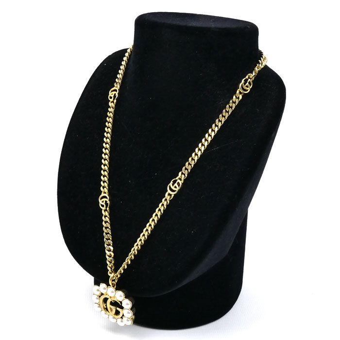 GUCCI グッチ GP ダブルG フェイクパール ネックレス 49.8g 49cm