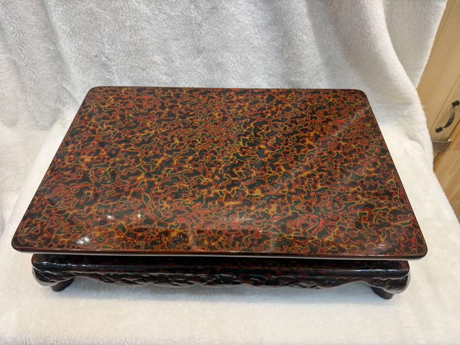 伝統工芸】津輕塗 唐塗 飾台 花台 盆栽台 漆器 天然木 天然うるし