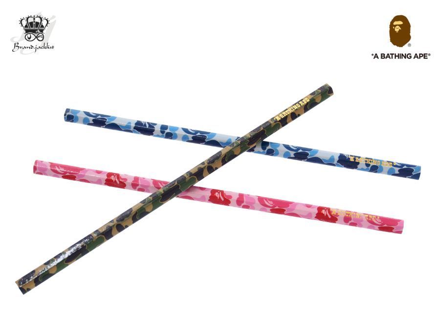 ア ベイシング エイプ ノベルティ 鉛筆 えんぴつ 3本セット 猿 迷彩 A
