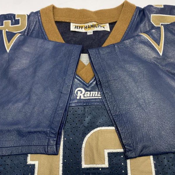中古】JEFF HAMILTON 90s ST.Louis Rams レザー切替 スエードゲーム