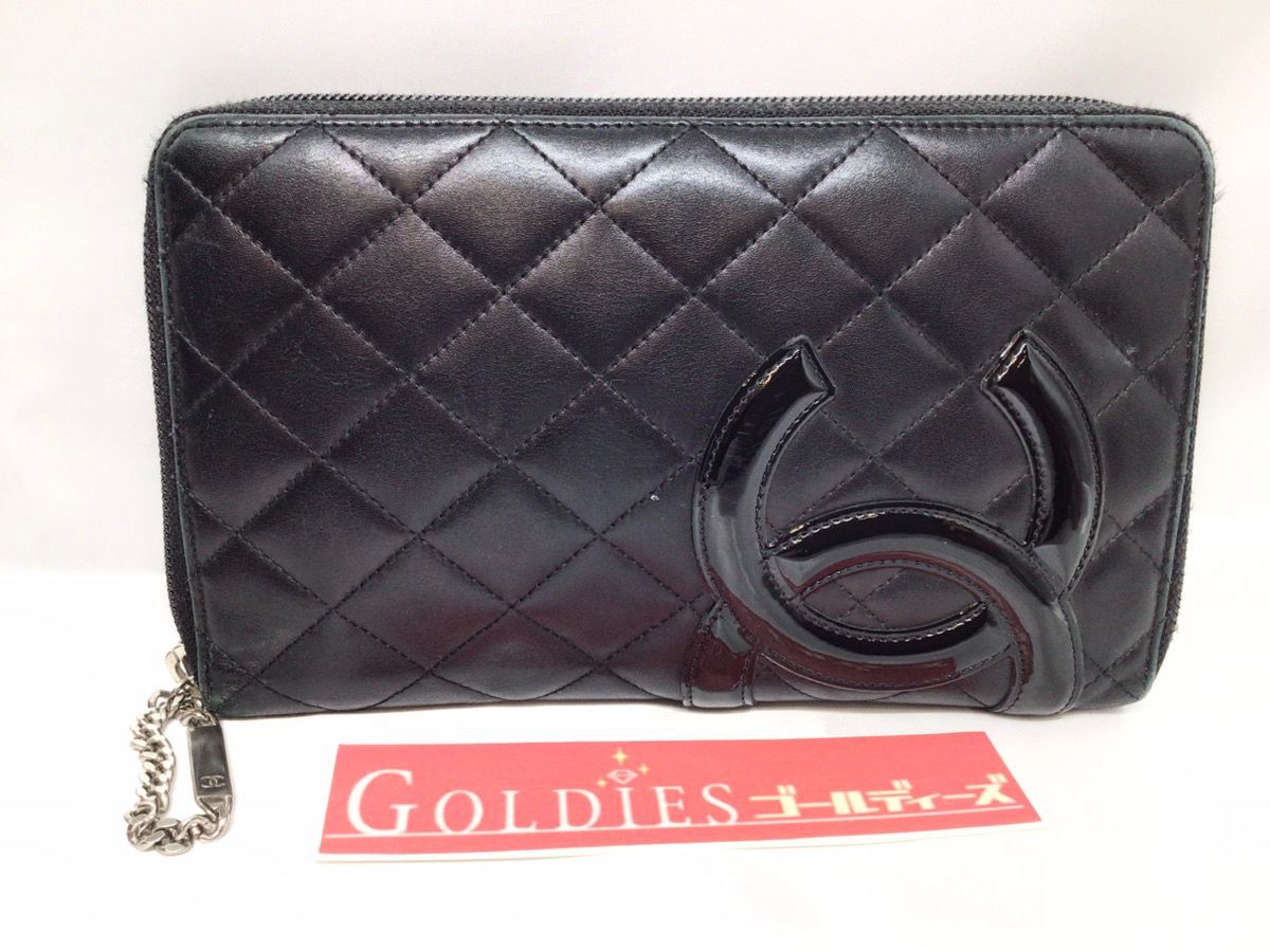 CHANEL シャネル カンボンライン 長財布 ラウンドファスナー M-1855