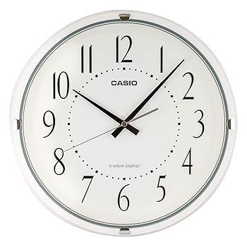 CASIOカシオ 掛け時計 電波 ホワイト 直径33cm アナログ IQ-1006J-7JF