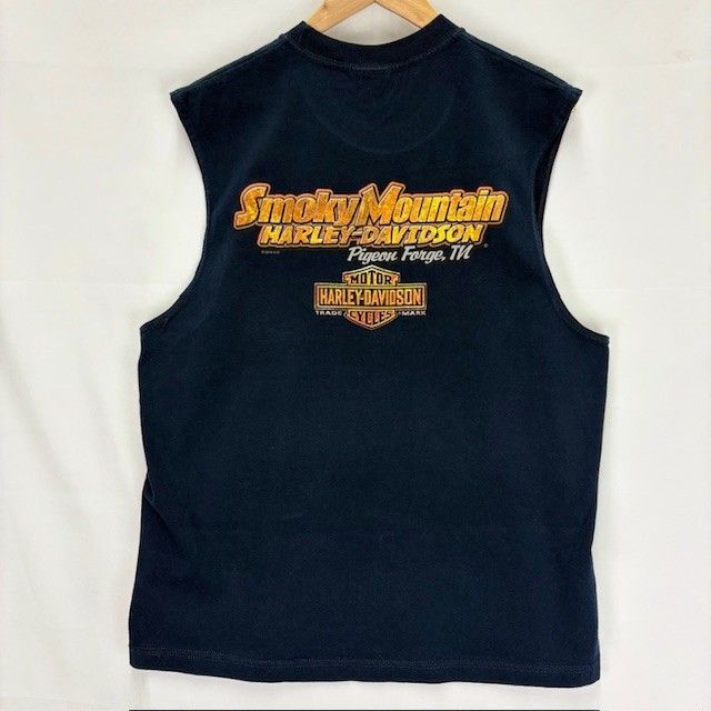 HARLEY DAVIDSON MOTOR CYCLES プリント ノースリーブ サイズXL