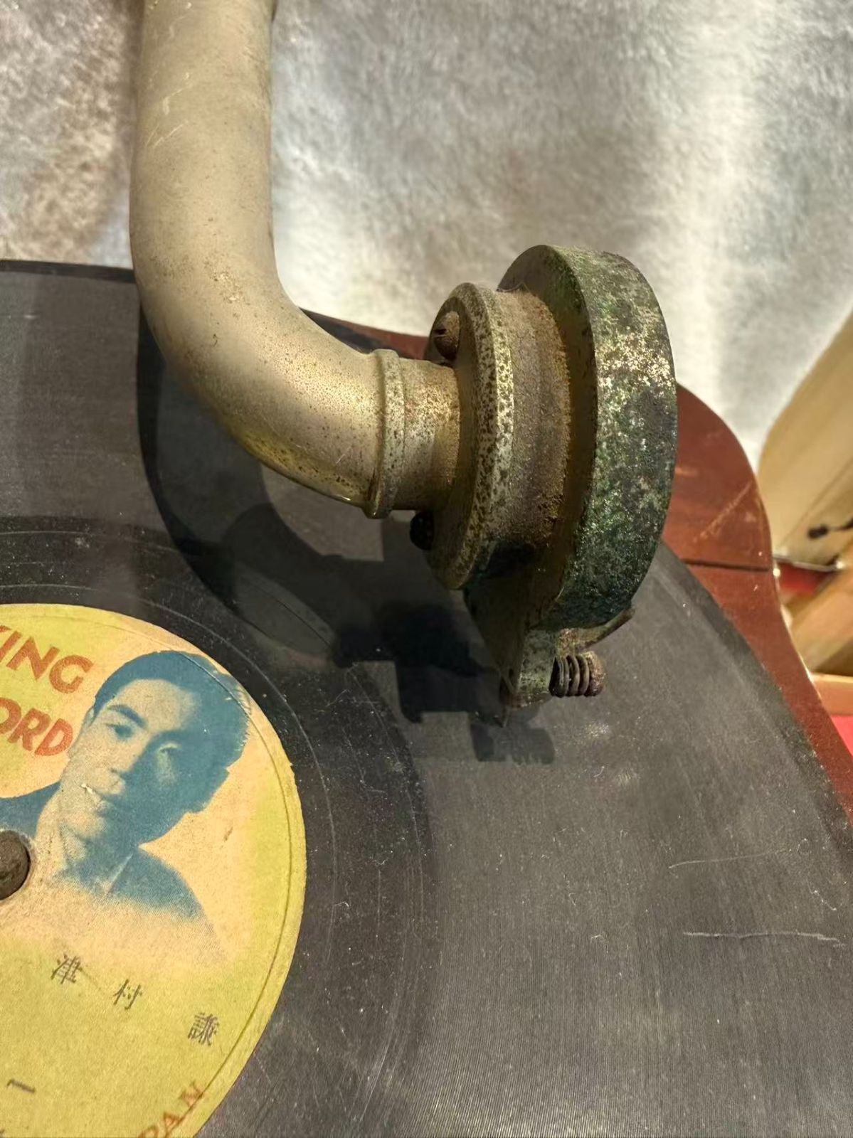 逸品】アンティーク蓄音機 The Standard Disc Graphophone 大型ホーン