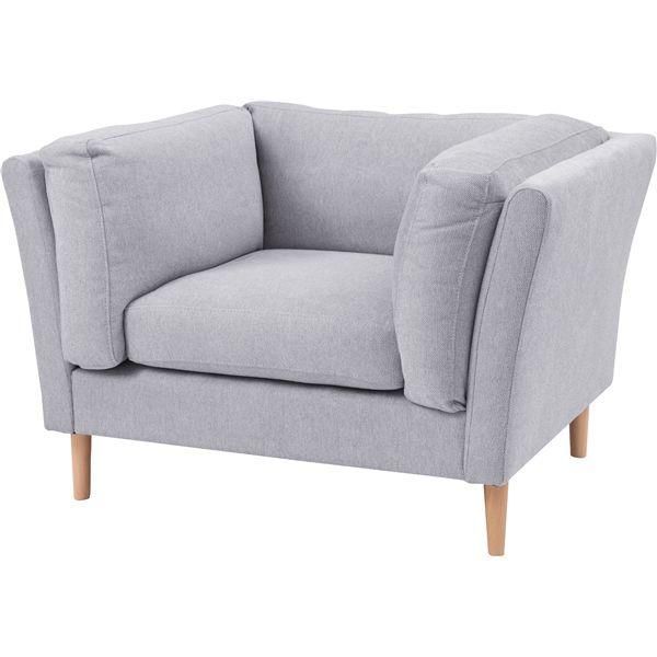 ソファー 1人掛け 約幅105×奥行85×高さ73×座面高45cm ライトグレー 木製フレーム 肘付き 完成品 リビング ダイニング