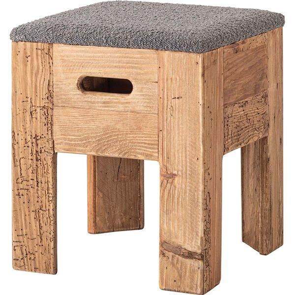 スツール グレー （約W36×D36×H41cm） 完成品