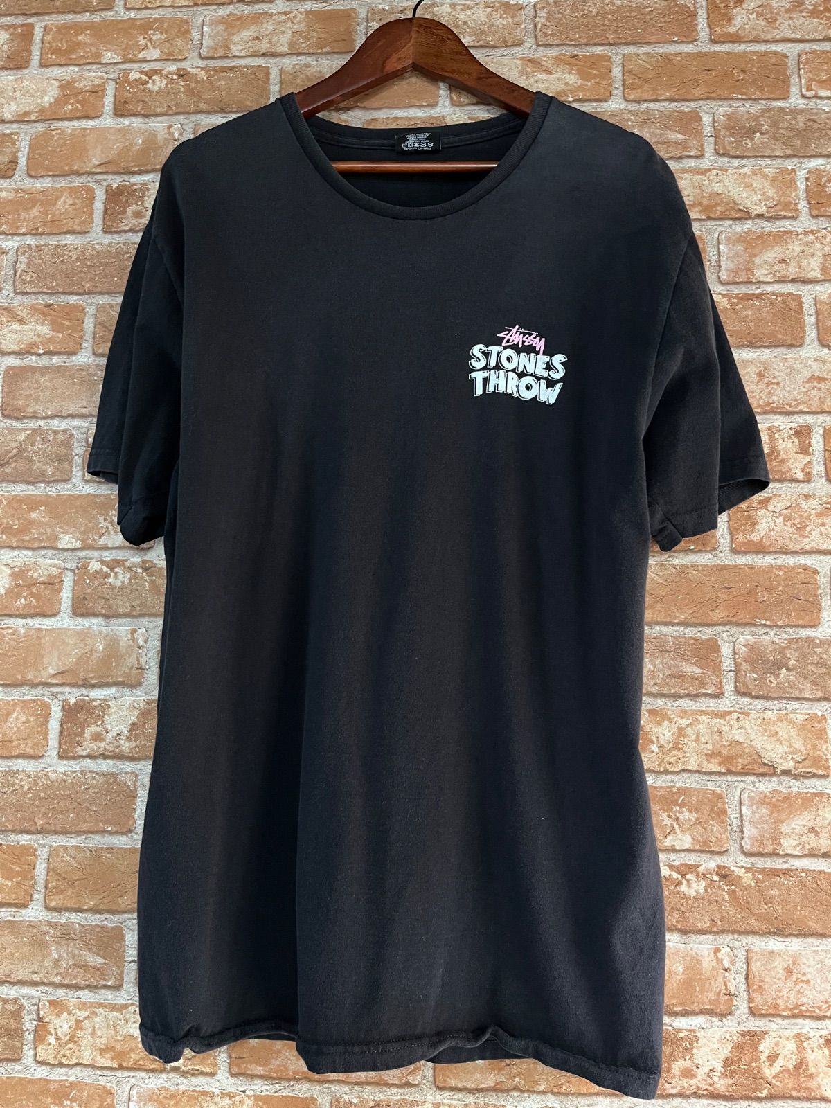 STUSSY ステューシー STONES THROW 20thコラボ Tシャツ ブラック