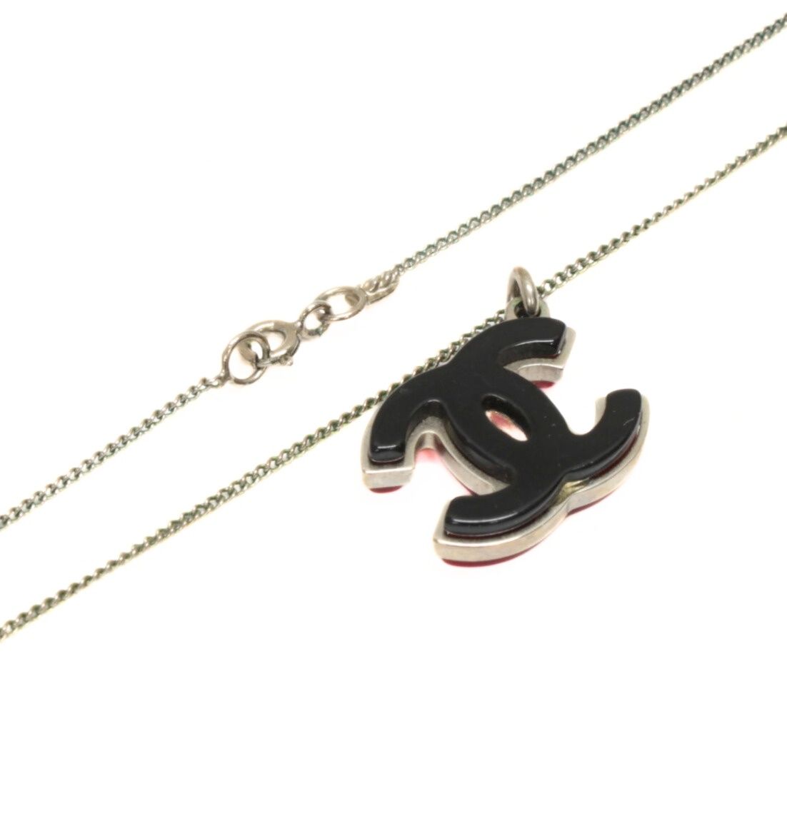 シャネル CHANEL ココマーク リバーシブル ネックレス 赤×黒 05P