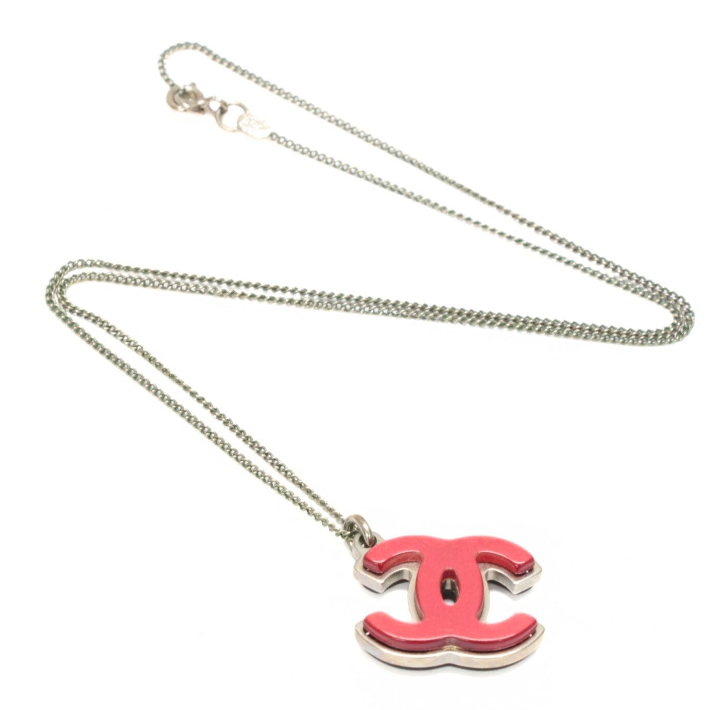 シャネル CHANEL ココマーク リバーシブル ネックレス 赤×黒 05P