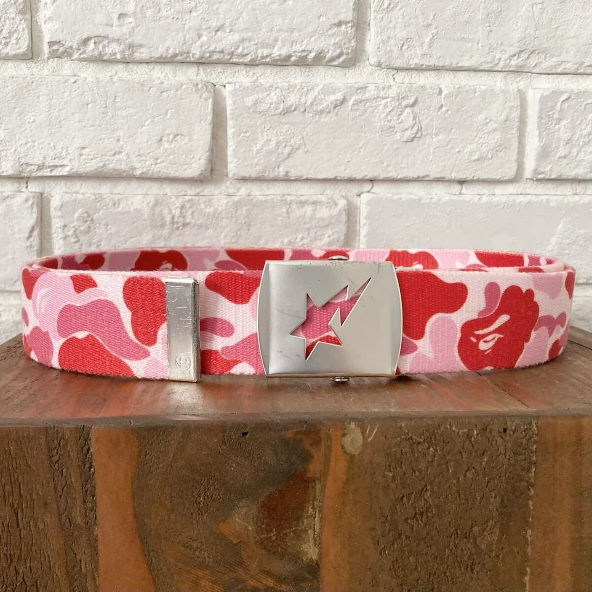 BAPE STA GI ベルト ABC CAMO PINK a bathing ape star belt ガチャ