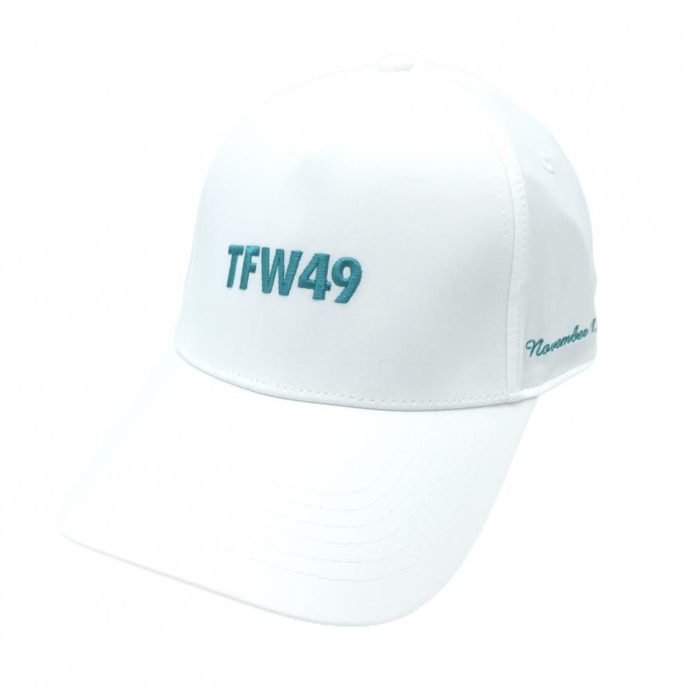 新品】TFW49 キャップ 白×ライトグリーン ロゴ刺しゅう F ゴルフウェア