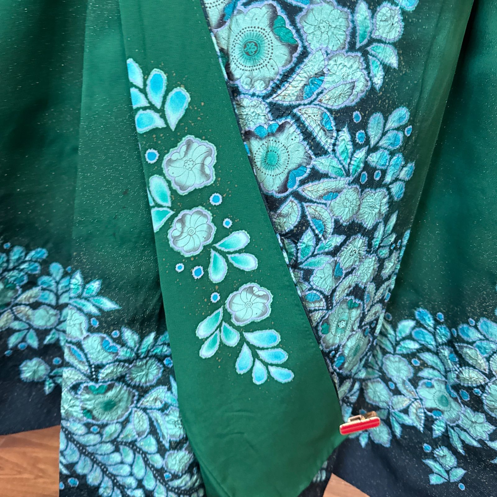 高級振袖フルセット(6点)辻が花・翠山工房・落款有・絞り・金通し地